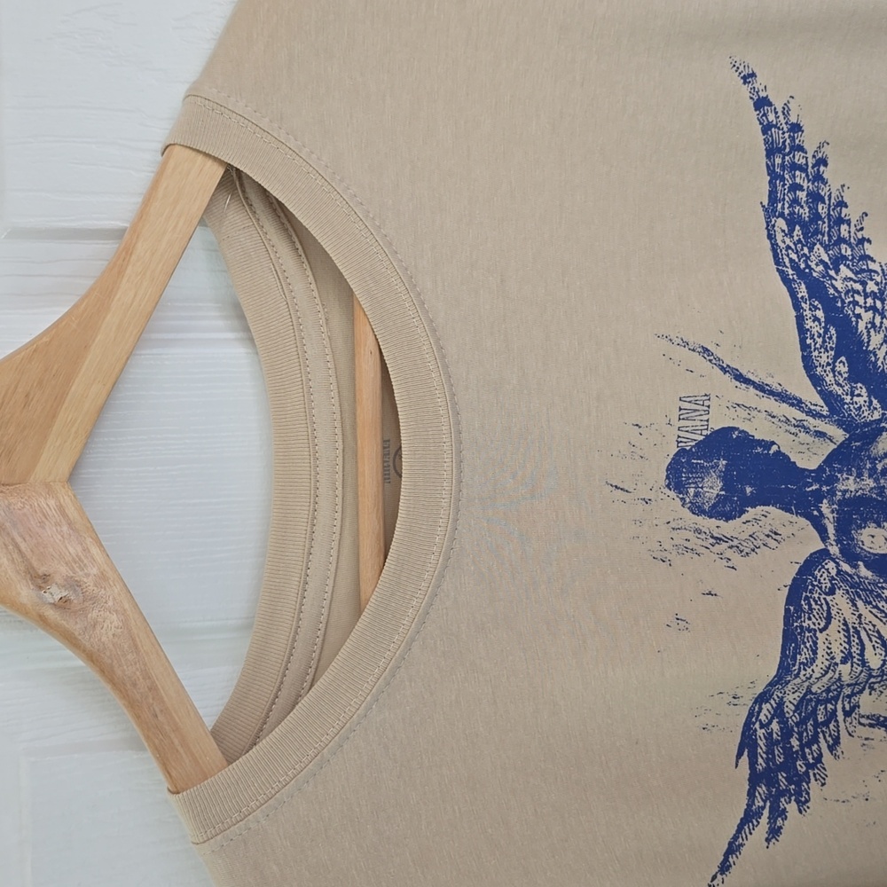 NWOT Nirvana In Utero Graphic Short Sleeve Tshirt Beige Blue Size Small - Picture 5 of 15